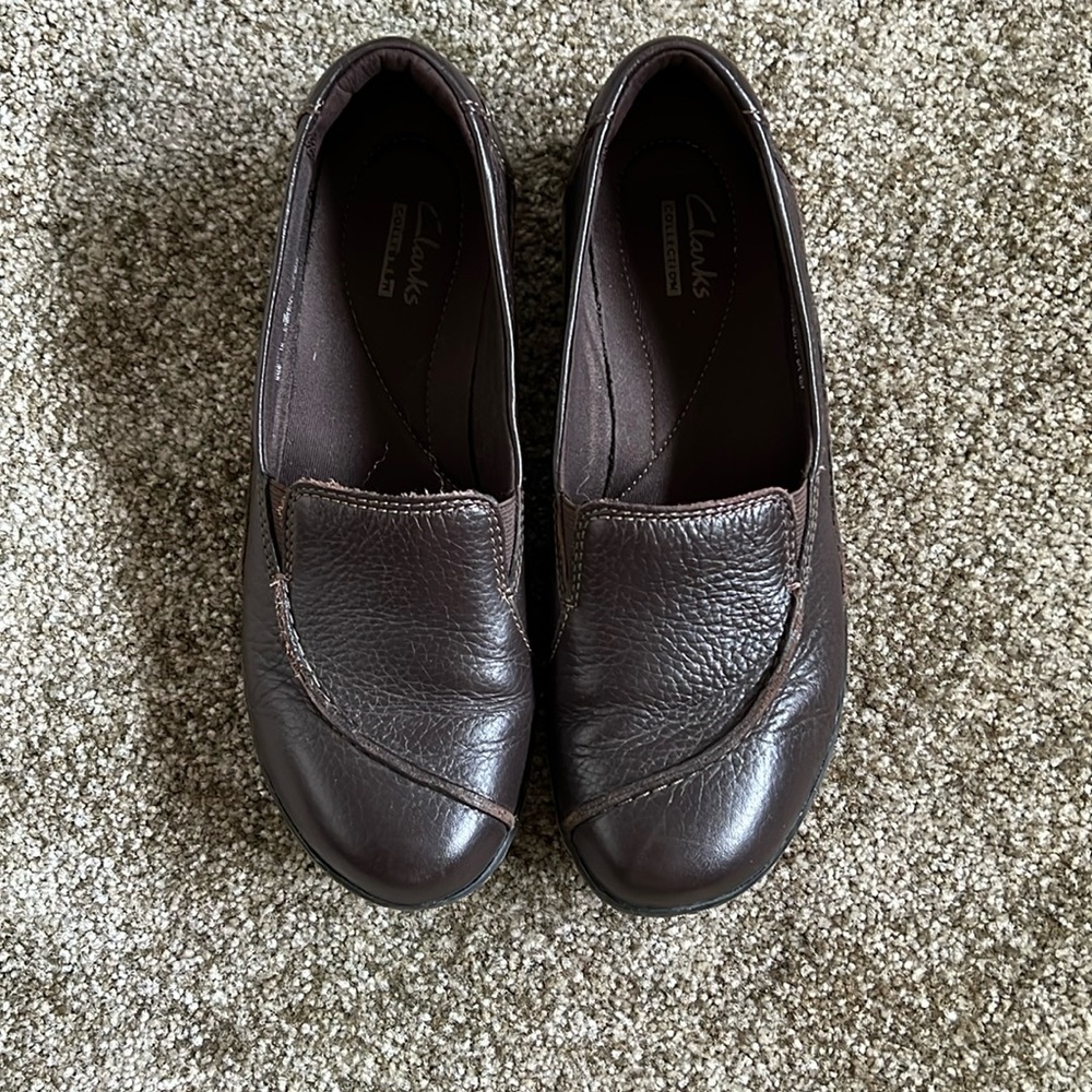 Clark’s leather slip-on shoes